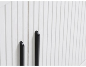 Cassettiera bianca con ante scorrevoli 120x76x45 cm Nola – Unique Furniture