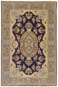 Ghom Tappeto 220 x 140 Blu (Iran) Annodato A Mano