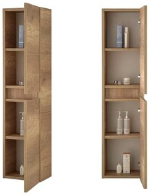 Colonna bagno sospesa 125 rovere naturale con ante reversibili Nadia