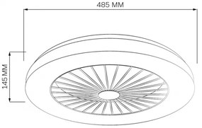 LED Plafoniera dimmerabile con ventilatore LED/48W/230V 3000-6500K + +TC