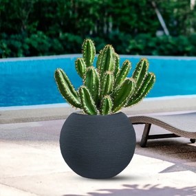 Vaso in resina da esterno interno tondo a sfera d.40x33h Botticelli Grigio