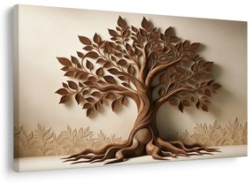 Quadro su tela – Albero della vita con foglie e radici