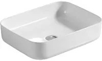 Lavabo da appoggio in ceramica bianca 51X49 con bordo sottile