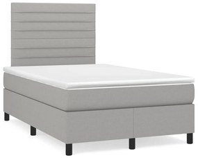 Giroletto A Molle Con Materasso Grigio Chiaro 120x190cm Tessuto /