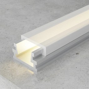 Profilo Led piatto U Slim per strisce Led 12-24V a superfice 2 metri in alluminio M LEDME