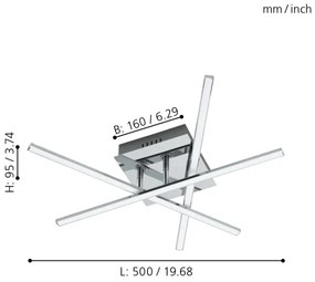 Eglo 95567 - Plafoniera LED LASANA 1 LED/13,2W/230V