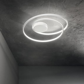 Plafoniera Moderna On-Off Oz Metallo Bianco Led 48W 3000K Luce Calda