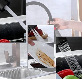 Aeratore per rubinetto EYN DEL1712 orientabile a 360° con 3 getti, disponibile in più finiture — A