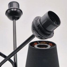 Lampadario a sospensione con supporto rigido IRMA 5xE27/60W/230V nero