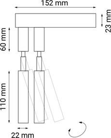 Shilo 9014 - Faretto da parete DOHAR 2xG9/10W/230V nero