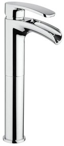 Rubinetto per lavabo getto a cascata d'acqua Cassandra cromato lucido