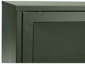 Cassettiera bassa in metallo verde scuro con ante scorrevoli 160x75 cm Veep - Unique Furniture