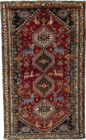 Shiraz Tappeto 170 x 270 Rosso (Iran) Annodato A Mano