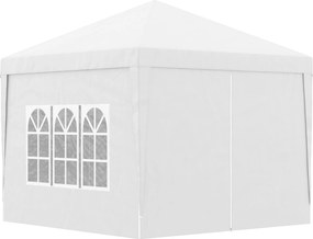 Gazebo Pieghevole 3x3m in Acciaio e tessuto Oxford Bianco...