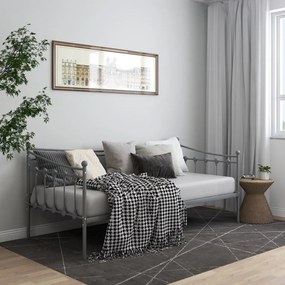 Telaio Divano Letto Grigio İn Metallo 90x200 Cm /