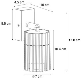 Faretto da soffitto da esterno di design nero IP44 - Boris