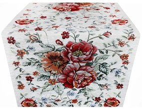 Runner Gobelin Fiori rossi Chenille IT112