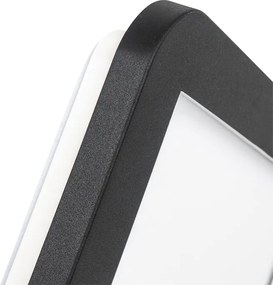 Plafoniera quadrata nera 22,5 cm incl. LED dimmerabile a 3 livelli IP44 - Steve