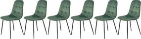 Set di 6 sedie K417 in velluto verde
