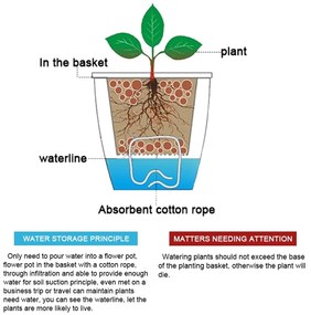 Vaso autoinnaffiante in plastica ø 19 cm Poppy - Tomasucci