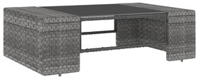 Set divani da giardino 3 pz in polyrattan grigio