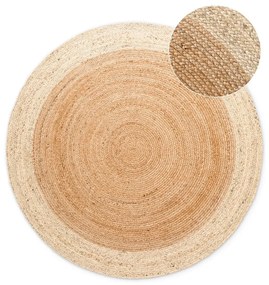Tappeto rotondo di colore naturale in iuta reversibile e tessuto a mano ø 240 cm Jutta Gold – Hanse Home