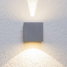 Applique da esterni a LED JARNO Lucande, Alluminio / Grigio / Zincato, Alluminio, Moderno, Applique LED da esterni