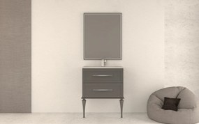 Mobile da bagno sotto lavabo BADEN HAUS TIFFANY grigio laccato opaco L 74 x H 55 x P 46 cm 2 cassetti, lavabo non incluso