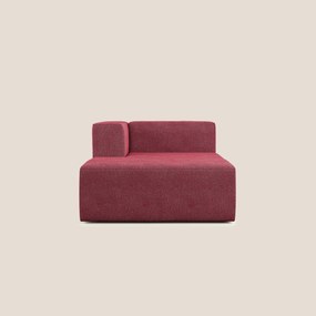 Nettuno modulo chaise longue in morbido tessuto bouclè T07 rosso