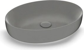 Lavabo da appoggio Metamorfosi OLYMPIA CERAMICA Metamorfosi ovale in ceramica L 55 x H 14 x P 40 cm grigio piletta non inclusa