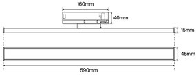 Lampada LED Lineare 34W,binario Trifase,60cm 90° con driver Philips Colore Bianco Variabile CCT