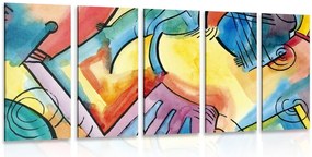 Quadri 5 pezzi – Arte astratta multicolore