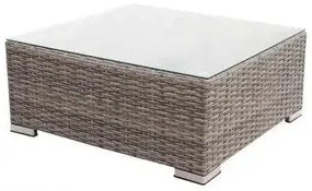 Tavolino Copacabana struttura in alluminio, wicker grigio Dimensioni: cm 73 x 68 x 30 h