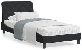Letto Con Materasso Nero 80x200 Cm İn Velluto /