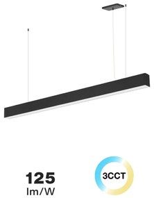 Lampada Lineare LED a Sospensione 42W 120cm Nera, con driver Philips Colore Bianco Variabile CCT