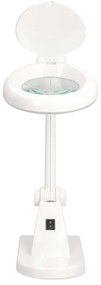 Nedis MAGLE1WT - Lampada da tavolo a LED con lente d'ingrandimento, 6W/230V, bianca