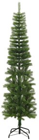 Albero di Natale Artificiale Sottile con Base in PE, 210 cm