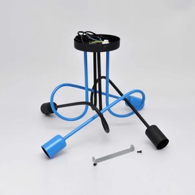 Lampadario a plafone OXFORD 4xE27/15W/230V nero/blu