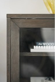 Vetrina marrone in rovere con ante scorrevoli 170x75 cm Hazelton - Rowico