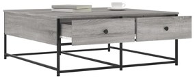 Tavolino da salotto grigio sonoma 100x99x40cm legno multistrato