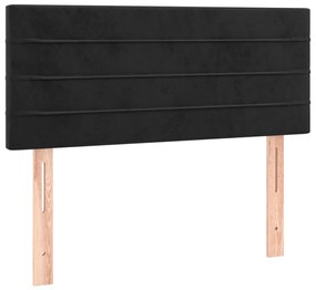 Testiera nera 80x5x78/88 cm in velluto