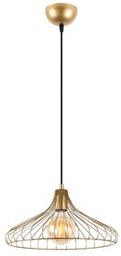 Lampadario dorato con paralume in metallo ø 36 cm Depay – Opviq lights