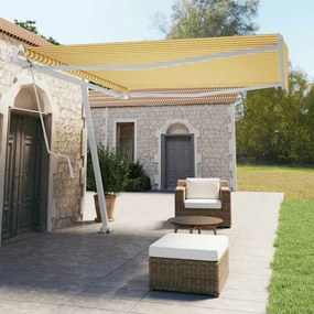 Tenda Da Sole Autoportante Automatica 400x350 Cm Gialla Bianca /
