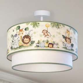 Brilagi-LED Plafoniera per bambini BOBO 1xE27/60W/230V Ø 40 cm crema/verde/giungla