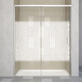 Porta doccia scorrevole L 159-159.5 cm x H 200 cm per nicchia in vetro smerigliato SP. 6 mm, profilo cromo, serie Jazz