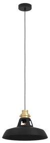 Eglo 390229 - Lampadario a sospensione con filo ESPINARDO 1xE27/40W/230V nero/oro