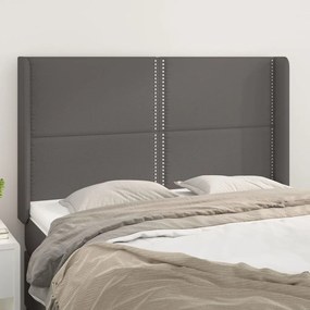 Testiera Ad Orecchio Grigio 147x16x118/128cm İn Similpelle /