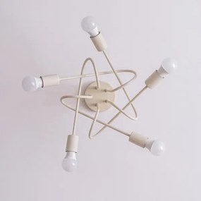 Lampadario a plafone OXFORD 5xE27/15W/230V crema