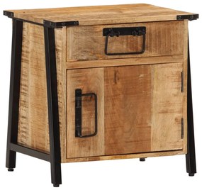 Comodino 40x30x42 Cm İn Legno Massello Di Mango /