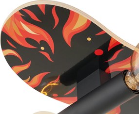 Lampada da parete nera con rosso 80cm - Skateboard